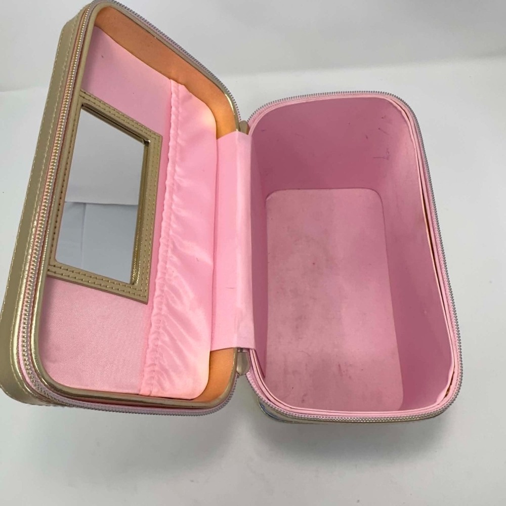 Lilly Pulitzer Train Case Makeup Cosmetic Travel Vanity Case Gold Kaleidoscope - Picture 8 of 8